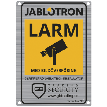 LSÅF105-160 x50 (Omgående lev) Larmskylt med valfri logotyp  - GB Security