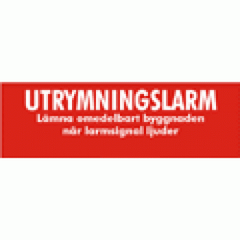 SKR232 Skylt utrymningslarm 160x50 - GB Security